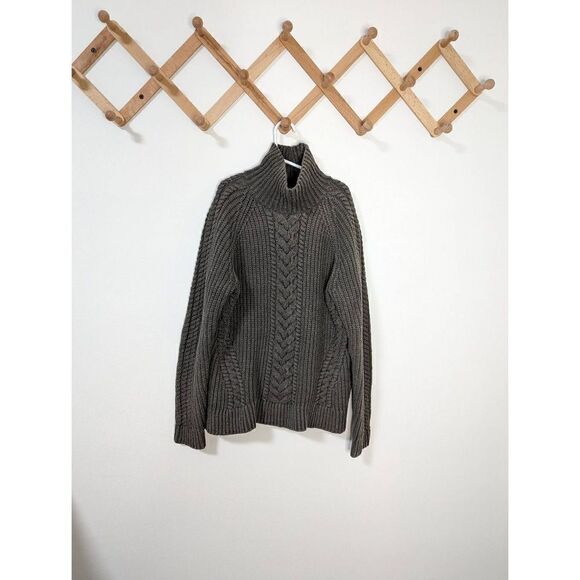 Lululemon Bring The Cozy Turtleneck Cable Knit Dark Olive Sweater - Picture 1 of 5
